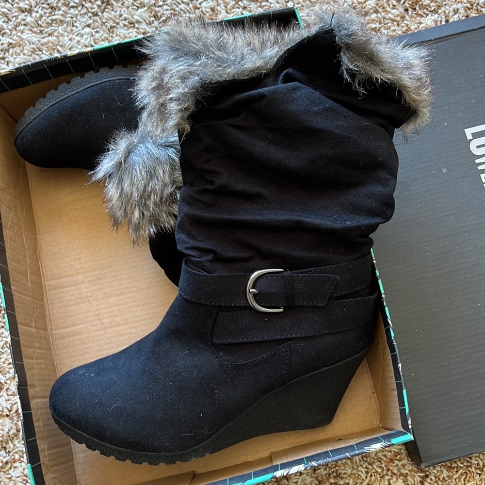 Black Slip-On Boots